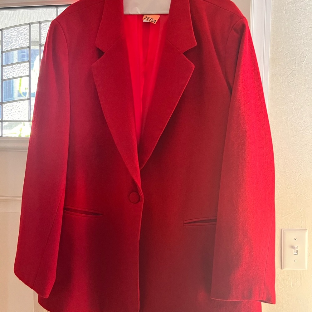 Biba Red Blazer with Structured Lapels